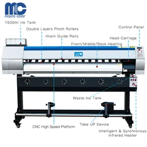 Lebar Besar Format Printer1.6m 1.8M 2.5M 3.2M Eco Pelarut Printer Dye Sublimasi Uv Roll untuk Roll Printer Plotter Mesin