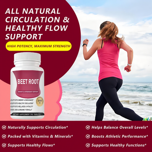 ผงบีทรูทสารต้านอนุมูลอิสระไนตริกออกไซด์จากธรรมชาติ พร้อมพริกไทยดำ อาหารเสริมเพื่อการดูดซึมที่ดีขึ้น 90 เม็ด สำหรับผู้ชายและผู้หญิง - Product Image 4