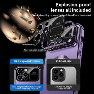 เคสป้องกันเต็มรูปแบบสำหรับ <span class=keywords><strong>iPhone</strong></span> 15 14 <span class=keywords><strong>13</strong></span> <span class=keywords><strong>PRO</strong></span> <span class=keywords><strong>MAX</strong></span> กระจกเทมเปอร์อะลูมิเนียมอัลลอย - Product Image 4