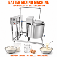 Mélangeur de pâte pour la préparation de la pâte à recouvrir les crevettes, capacité de travail de 100 litres, unité à double enveloppe en acier de 1,5 kilowatt