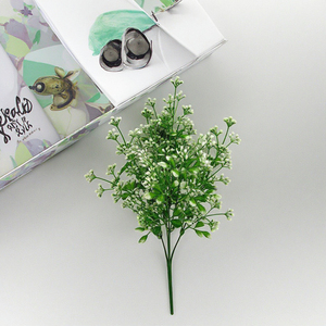 Small <strong>White</strong> Flower <strong>Bouquet</strong> with <strong>Green</strong> Simulation Plant Christmas Easter Halloween Gifts for <strong>Weddings</strong> <strong>and</strong> Valentine's Day - Product Image 2