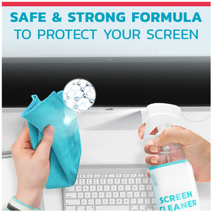 Nettoyeur d'écran LCD pour <span class=keywords><strong>Mac</strong></span>, ordinateur portable, téléphone, iPad, stries gratuites, Spray de nettoyage d'écran avec chiffon - Product Image 2