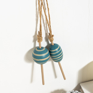Adornos Colgantes de Pared de Madera Mediterráneos, Ovalados, con Cuerda, Decoración para el Hogar - Product Image 2