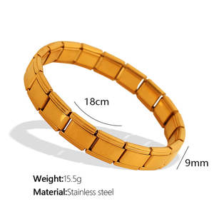 Bracelet à breloques italien personnalisé, tendance, anti-ternissement, en or massif 14k 18k, en acier inoxydable, pour hommes et femmes - Product Image 6