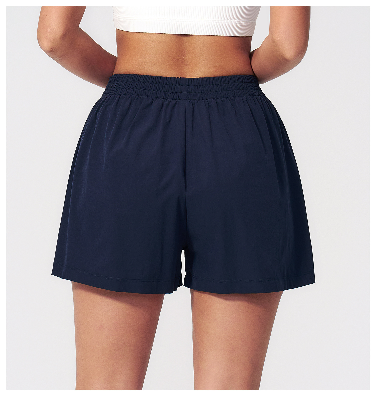 High-Waist Color-Block Activewear Pants (3598): back view showing construction, seams and support