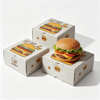 Emballages personnalisés pour hamburgers, boîtes pliables hexagonales, boîtes à sandwichs, boîtes à bagels, boîtes à hamburgers à emporter, boîtes à beignets, contenants en papier pour la restauration rapide