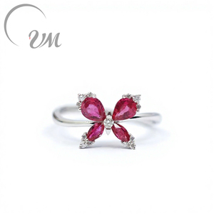 UM Jewelry 18K Solid Gold <b>Ruby</b> <b>Ring</b> Wholesale Diamond Unisex/<b>Men</b>/Women Wedding Anniversary Engagement Gift NGTC Certified - Product Image 1