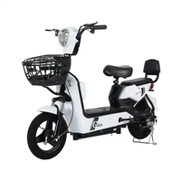 Vélo électrique à assistance au pédalage avec moteur arrière sans balais 500W 48V, cadre en acier 14 pouces, frein à tambour 3 vitesses, batterie au plomb 12AH/15AH, capteur pour vélo de ville