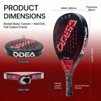 Raquette de pickleball Taspo Custom Professional Durable Légère en Fibre de Carbone de 16 mm d'épaisseur, Raquette de Padel, Raquette de Tennis, OEM Polyester