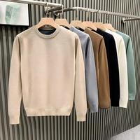 Pull col rond pour homme, nouvelle collection automne, couleur unie, style japonais décontracté, tendance, simple, élégant, tricoté, anti-boulochage