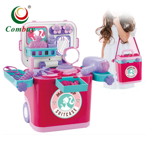 Ensemble de jeu de <span class=keywords><strong>valise</strong></span> à maquillage pour enfants, <span class=keywords><strong>coiffeuse</strong></span>, jouet de déguisement - Product Image 1