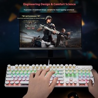 Clavier mécanique de jeu True Gaming, ordinateurs de jeu Esports, panneau métallique rétro punk, interface Cyan Axis, clavier rétroéclairé coloré
