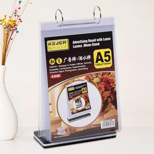Kaliteli A5 Flip menü standı ile şekilli Qr kod tablosu fiyat tutucu işareti plastik ekran kağıt tutucu kartları broşür