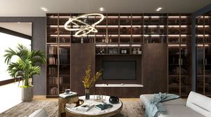 Meuble TV en bois de style minimaliste moderne, postmoderne, luxe léger, pour la décoration de la maison - Product Image 2