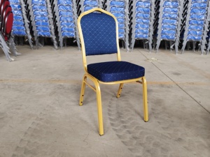 Venta al por mayor apilable Metal Drame tela Hotel muebles tapizados banquete boda evento sillas - Product Image 6