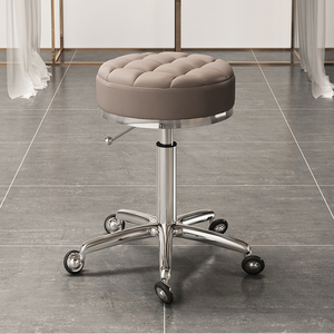 Silla de <span class=keywords><strong>bar</strong></span> hidráulica ajustable en altura, giratoria, con ruedas, para estética/barbería. - Product Image 3