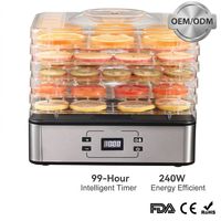 5-Tray Elektrische RVS Digitale Voedseldehydrator -35-70°C Slimme Temperatuurregeling - Professionele Jerky Maker Fruitdroger - OEM/ODM