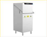 Lave-vaisselle automatique à capot à commande tactile, nettoyage haute température, acier inoxydable 304, 60 paniers/heure, pulvérisation haute pression