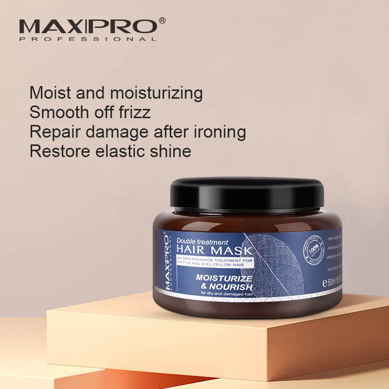 ทรีทเม้นท์ผมเทา Maxipro ฉลากส่วนตัวมืออาชีพคอลลาเจนอินทรีย์ Argan Oil มาส์กผมเคราตินให้ความชุ่มชื้นอย่างล้ําลึก