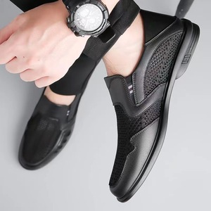 Mocassins respirants en maille pour hommes, à bout rond, semelle en caoutchouc, chaussures décontractées pour l'été - Product Image 2