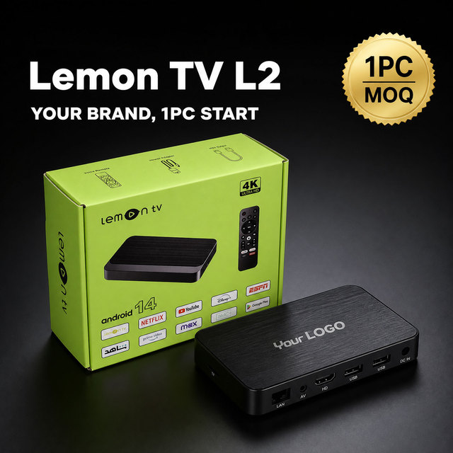 Wholesale Lemon TV L2 Android 14.0 TV Box H618 2GB 16GB 4K 5G Dual WIFI6 BT5.4 GTV OS 1pc MOQ Custom Brand Logo TV CMS Factory