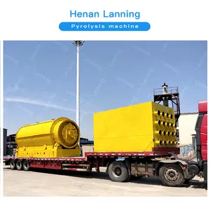 Henan lanning 2022 novo design de pneu de resíduos, plástico e borracha pyrolysis planta para combustível óleo