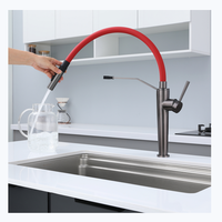 Robinet de cuisine moderne en acier inoxydable 304 Pulvérisateur extractible avec rotation chaude et froide Robinet d'évier Mélangeur pour cuisine moderne