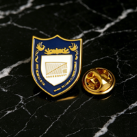Badge de revers personnalisé OEM avec logo d'entreprise, émail souple plaqué or de haute qualité et attache papillon en métal