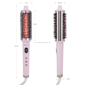 <span class=keywords><strong>Brosse</strong></span> <span class=keywords><strong>chauffante</strong></span> électrique en céramique pour cheveux, boucleur ionique volumisant, réglages de chaleur ajustables, amplificateur de coiffage chauffant pour tous types de cheveux - Product Image 4