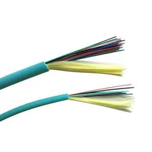 Kabel serat optik dalam ruangan OM3 50/125 GJFJV 4 core ke 24 core kabel serat optik dalam ruangan