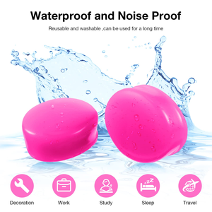 Bouchons d'oreilles en gel de silicone réutilisables, imperméables, lavables, moulables et insonorisants, emballés par boîte - Product Image 4