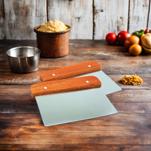 Tagliapasta multiuso in acciaio inossidabile per raschietto per torta con manico in legno - Product Image 6