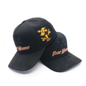 Casquette de baseball unisexe personnalisée à 5 panneaux avec logo brodé 3D en sergé, boucle en cuivre doré de haute qualité, toutes saisons - Product Image 1