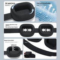 Masque de sommeil unisexe amélioré anti-lumière, non transparent, 3D stéréoscopique avec cavité oculaire mobile, pour le sommeil transfrontalier