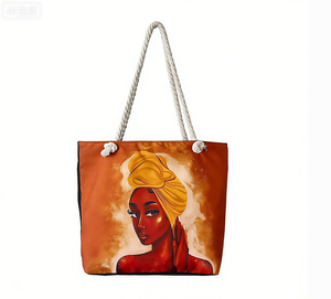 Bolsa de Mano de Lona con Estampado de Niña, de Gran Capacidad, Personalizada, para Regalo - Product Image 1