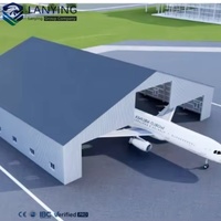 Hangar de Estructura de Acero Duradera, Nave Prefabricada de Gran Envergadura para Aeronaves, Edificio de Almacenamiento Metálico de Alta Resistencia, CE ISO SGS