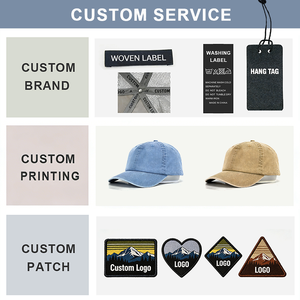 Casquette de baseball 6 panneaux en jean délavé avec <span class=keywords><strong>logo</strong></span> personnalisé brodé en 3D, visière incurvée, style décontracté et sportif pour homme - Product Image 2