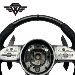 Volant en fibre de carbone pour Mercedes Benz W204 W213 2012 <span class=keywords><strong>2021</strong></span> <span class=keywords><strong>AMG</strong></span> 809 A35 A45 C63, style sport, vente directe d'usine - Product Image 4