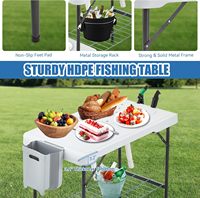 Table de filet pliante en HDPE avec deux éviers pour la chasse et la pêche
