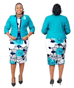 Robes de bureau pour femmes turques avec veste, robes longues pour femmes africaines, ensemble robe et veste pour l'église - Product Image 3