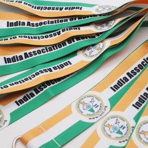Custom Logo Association Polyester Lanyards Neck Strap National Flag Stripe Event Staff ID Card Holder Lanyard - Product Image 4