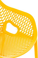 Fauteuil de salle à manger empilable jaune en polypropylène pour extérieur – Chaises modernes en plastique pour appartement/salle de bain – Vente en gros