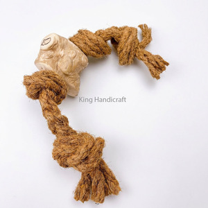 Natural Coffee Tree Wood Dog Chew with Eco Coir <b>Rope</b> Interactive Pet Tug Toy for Dental Hygiene Non-Toxic Dog Accessories - Product Image 1
