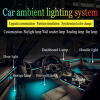 Klnt nouveaux accessoires d'intérieur de voiture 64 bandes de lampe à LED d'ambiance automatique de couleur