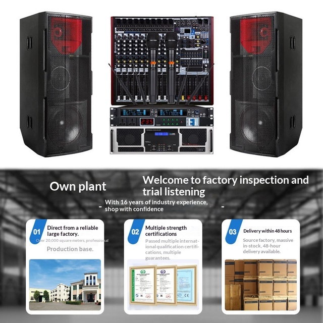 1300W High-power Three-way Professional Outdoor Waterproof Thickened Wooden Box Speaker Set for Performances Camping Wedding