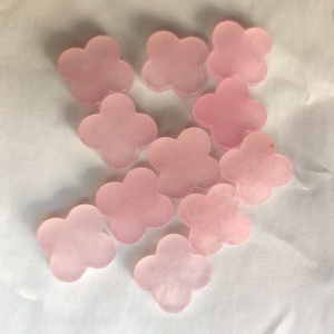 Custom Quartz Clover Gemstone Loose <strong>Pink</strong> <strong>Jade</strong> Four Leaf Clover <strong>Stone</strong> - Product Image 4