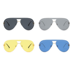 Lunettes de <span class=keywords><strong>soleil</strong></span> une pièce sans cadre pour hommes, mode vintage, conduite en plein air, crapaud classique, miroir - Product Image 6