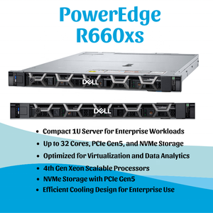 ใหม่สำหรับเซิร์ฟเวอร์แร็คประสิทธิภาพสูง PowerEdge R660xs ซีพียู Xeon คู่ แรม DDR5 128GB 1TB สำหรับองค์กร มีสินค้าในสต็อก - Product Image 1