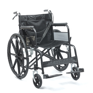 Fauteuil roulant manuel Aitelun 90x86x25cm noir en acier carbone pliable avec siège toilette pour personnes âgées et handicapées, aide à la mobilité - Product Image 5