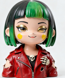 Scultura in Resina Stile Punk Ragazza Ribelle con Mohawk Decorazione Artistica Moderna per Interni per Club Musicali Caffè Negozi - Product Image 2